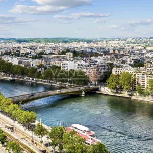 Paris XVe. Charles Michels-Javel.  Vue Paris et Seine