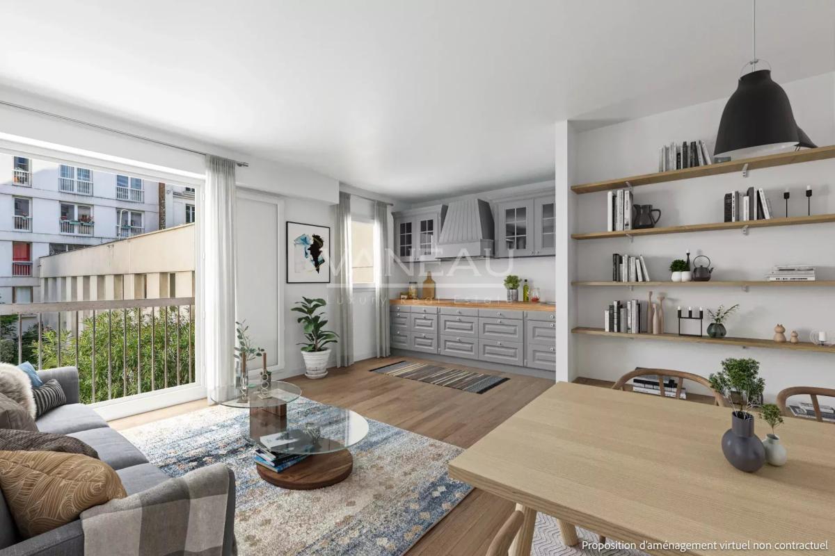 Paris XVe - Lecourbe - Studio lumineux au calme sur cour - profe