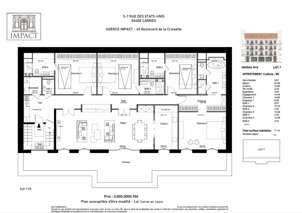 Cannes - Arrière-Croisette - Luxueux Penthouse - Vue dégagée vil