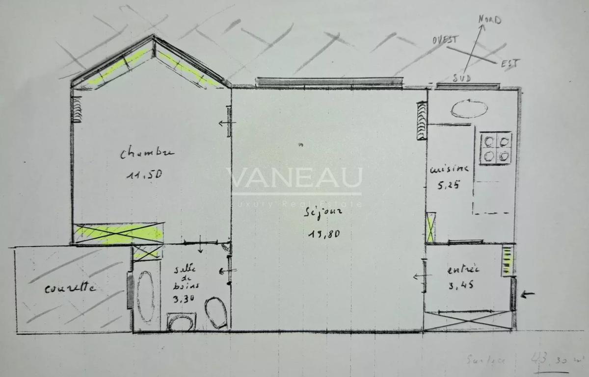 PARIS XV - Mairie : Appartement deux pièces avec vue dégagée