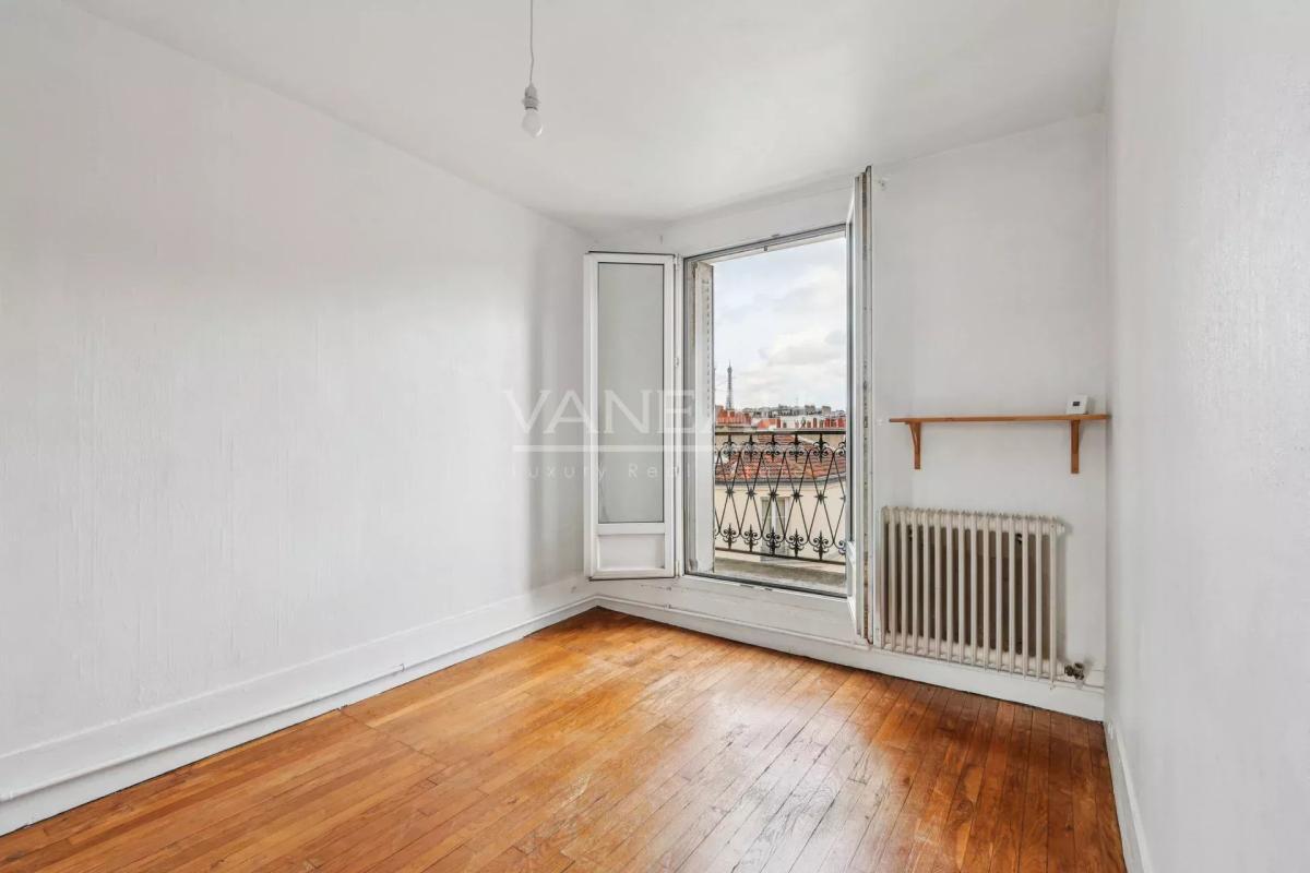 Paris 15ème Boucicaut - 3 pièces avec balcon et vue  dégagée sur