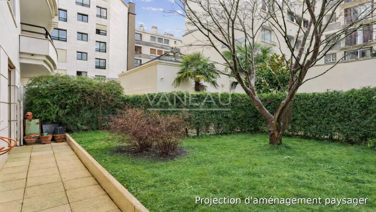 Deux pièces avec terrasse-jardin au calme