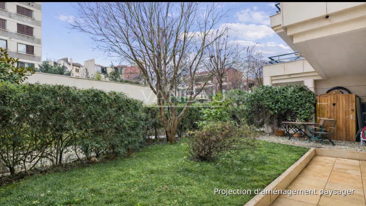 Deux pièces avec terrasse-jardin au calme