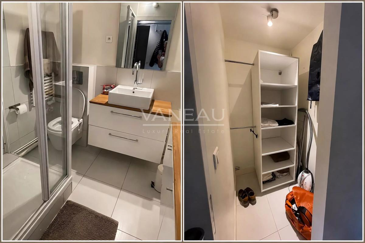 Studio en étage élevé avec balcon et vue dégagée