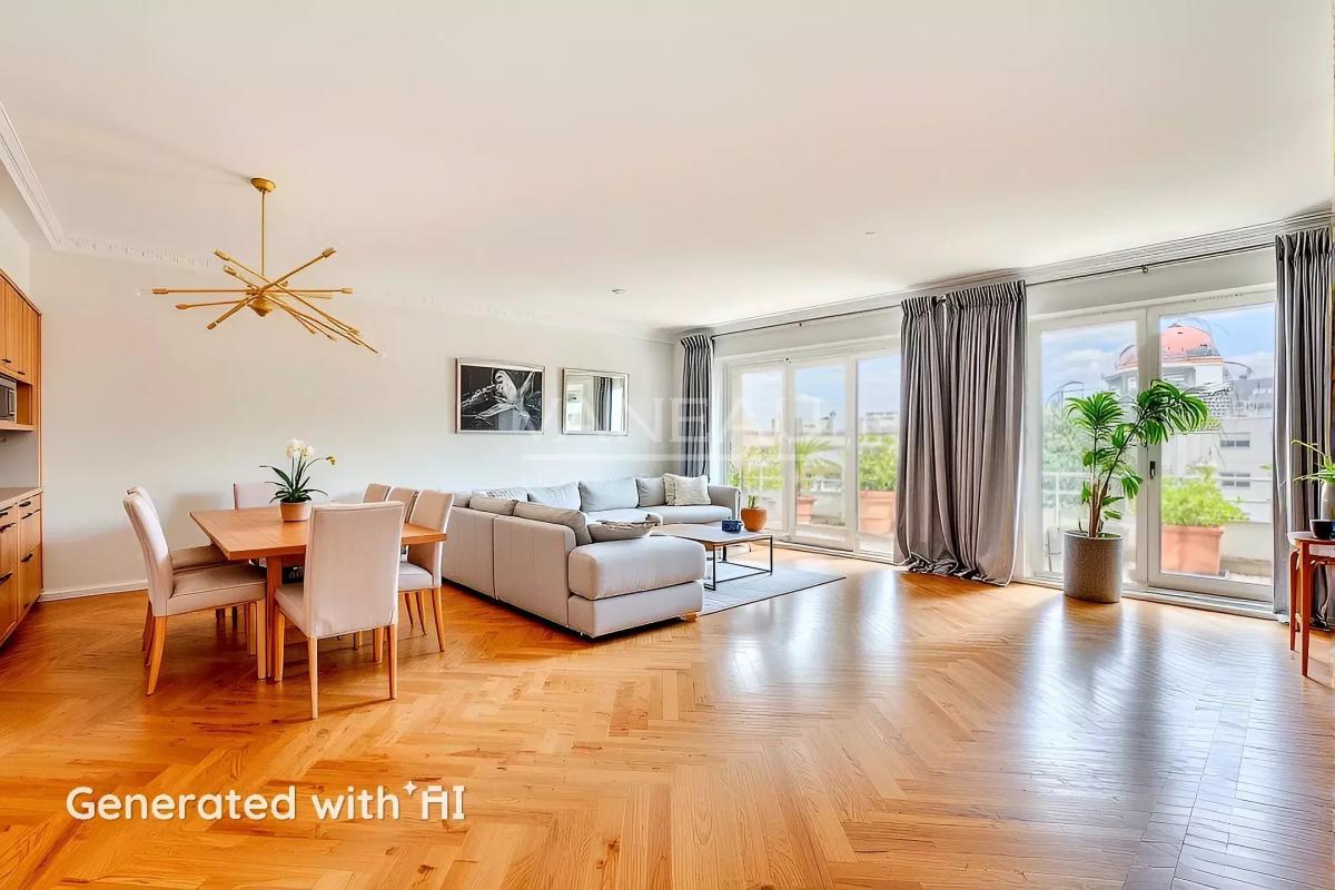 Neuilly-sur-Seine - Les Sablons-Penthouse-Terrasses-Vues tour Eiffel et Sacré-Cœur.