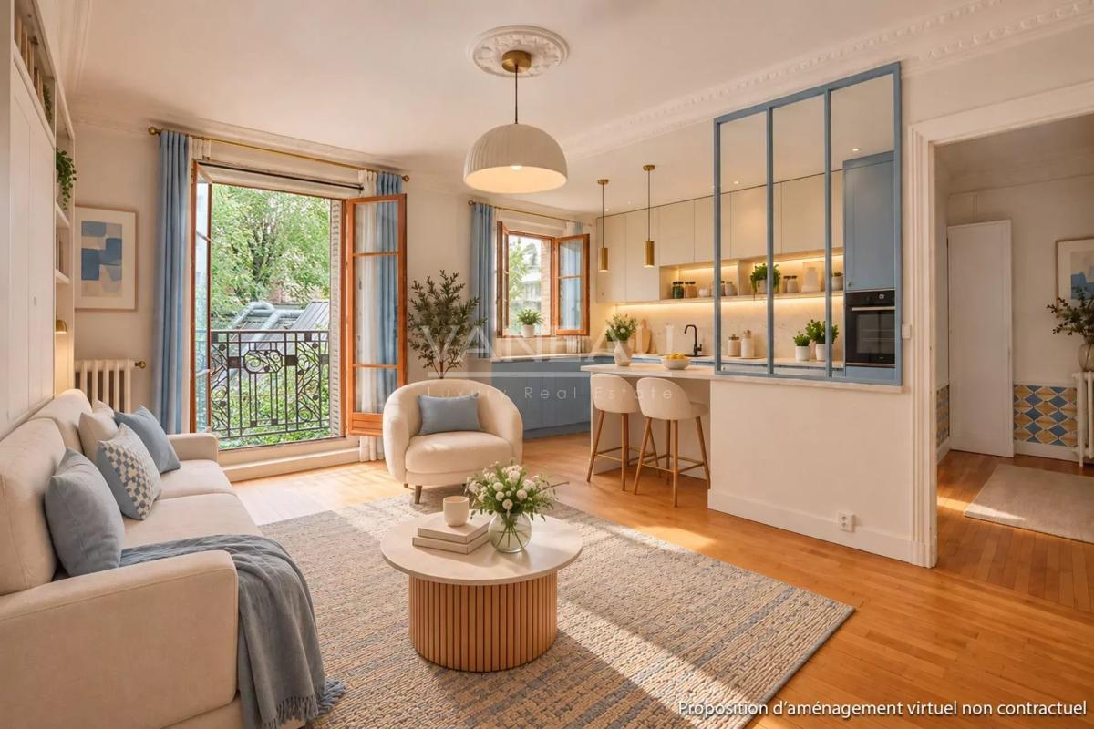 Paris XVIIIe : Studio calme et sans vis à vis, vue ciel et verdure