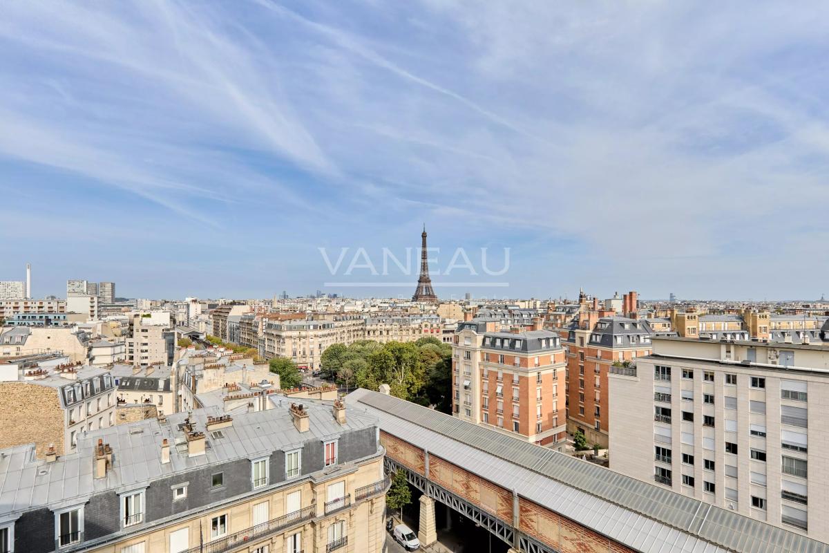 Paris XVe - Cambronne/Garibaldi appartement deux pièces vue Tour Eiffel